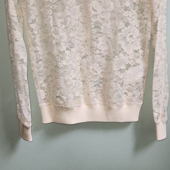 NWOT Crewneck Sheer Lace  Lace Long Sleeve T-shirt by Givenchy - Picture 5 of 14